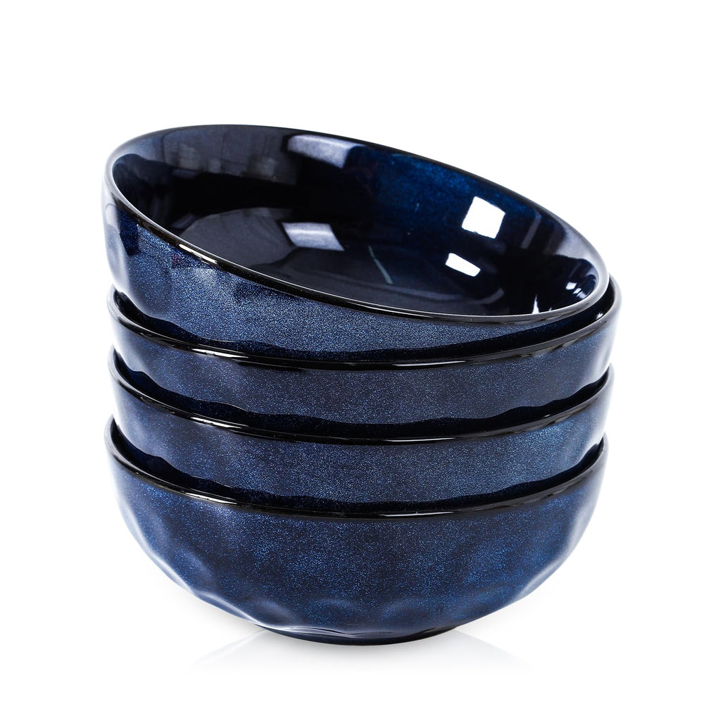 Ceramic Salad Bowls Set, 32 Ounce, Set of 4, Blue N328
