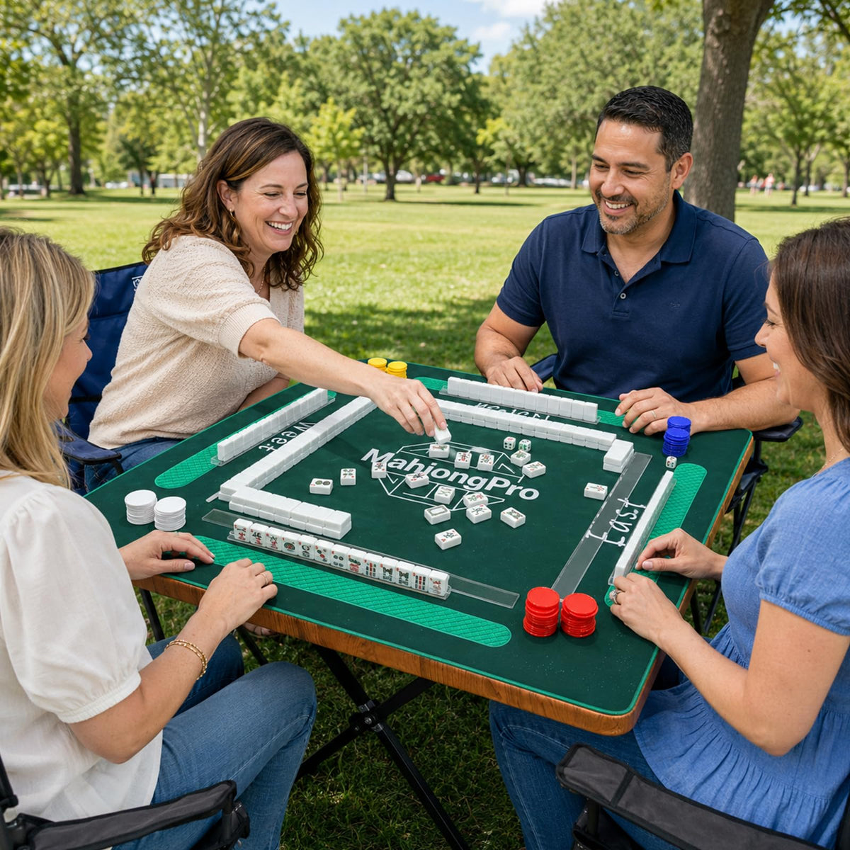 166 Mahjong Tiles 4 Racks 4 Pushers Mahjong Set M762218