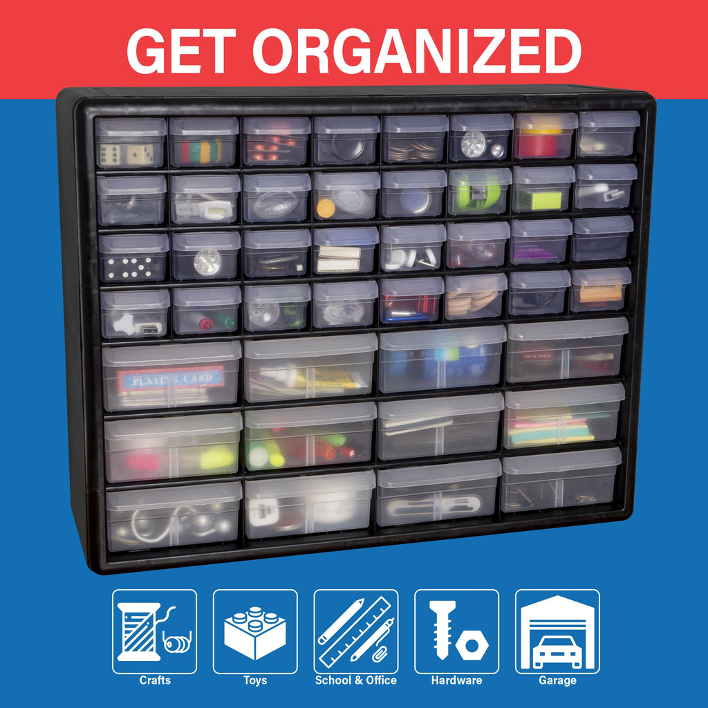44 Drawer Black Plastic Storage Cabinet O582730