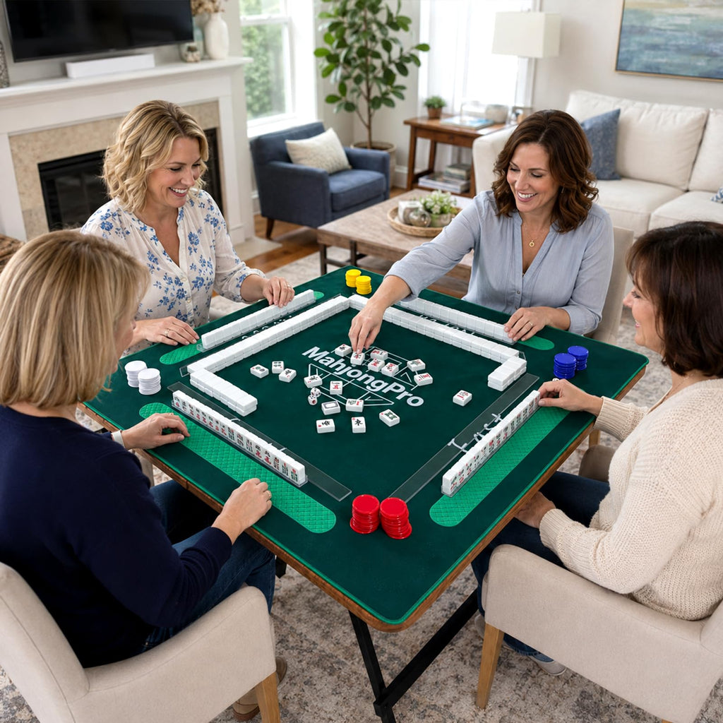 166 Mahjong Tiles 4 Racks 4 Pushers Mahjong Set M762218