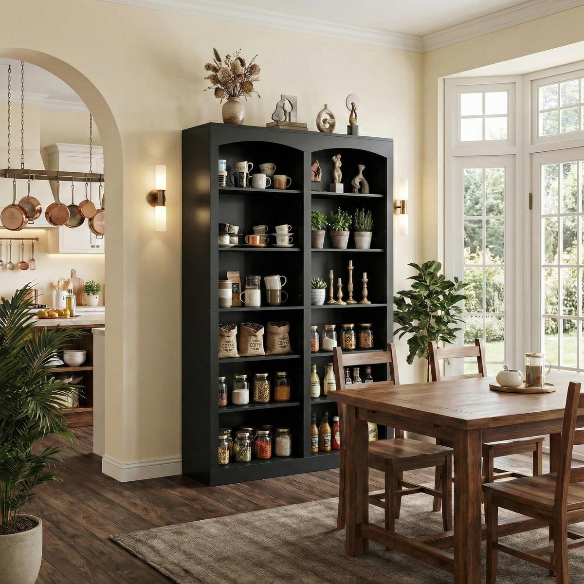71" Tall Black 12-Tier Wood Bookcase E218
