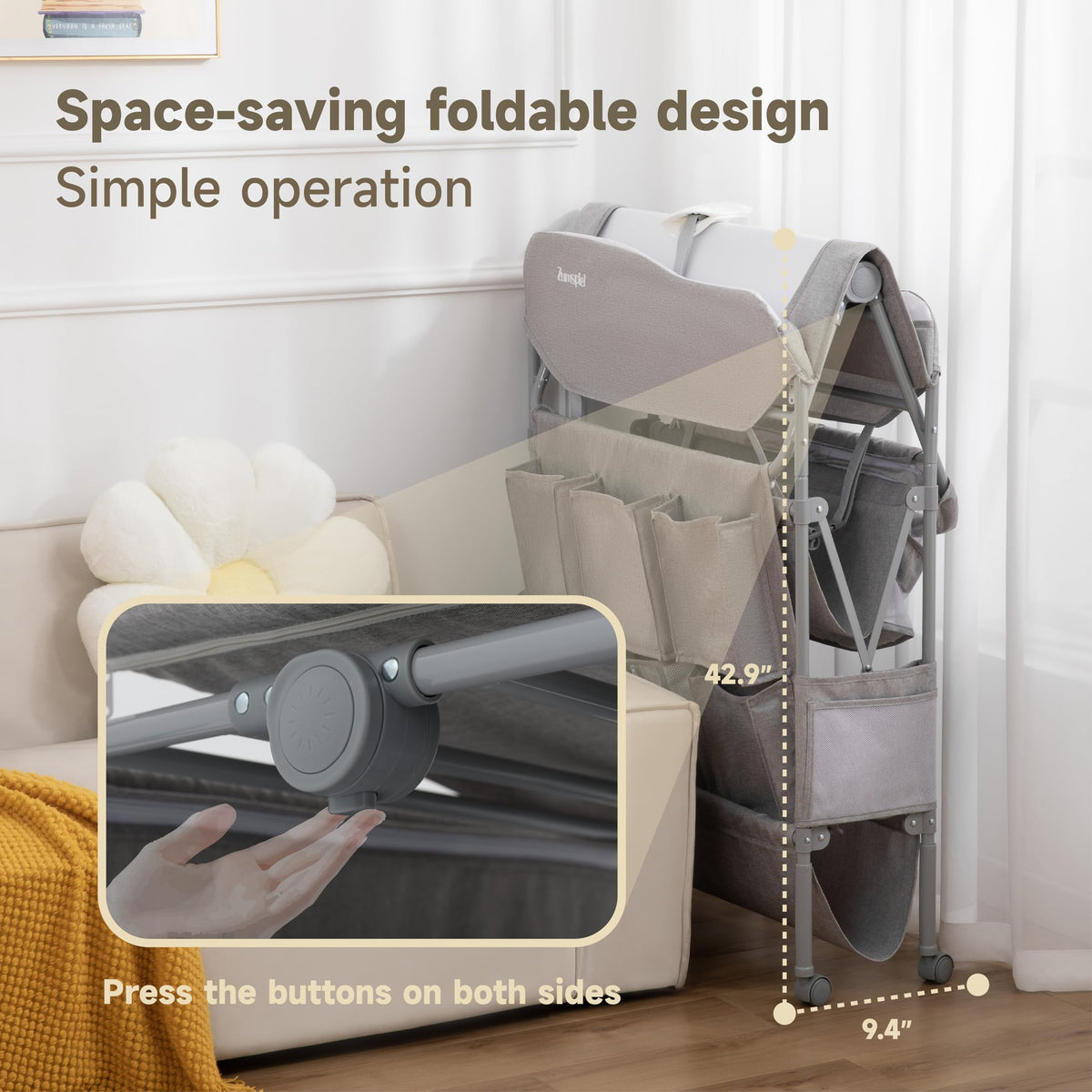 Portable Folding Baby Changing Table with 2 Drawers Z71363