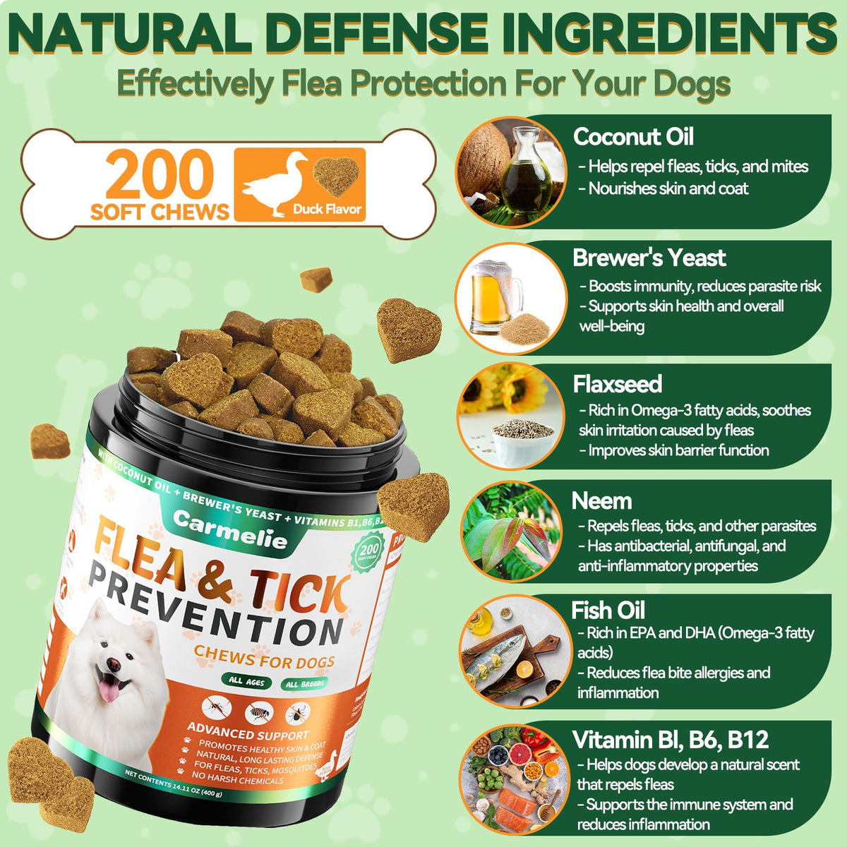 Flea and Tick Prevention for Dogs Chewables 200 Ct C129