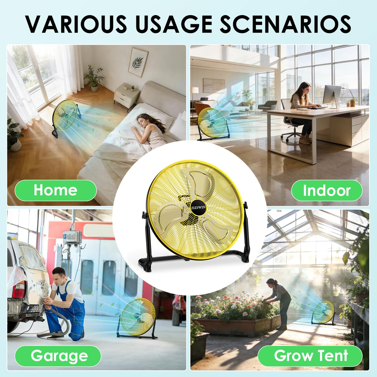 20" Rechargeable Portable Battery Operated Floor Fan O510