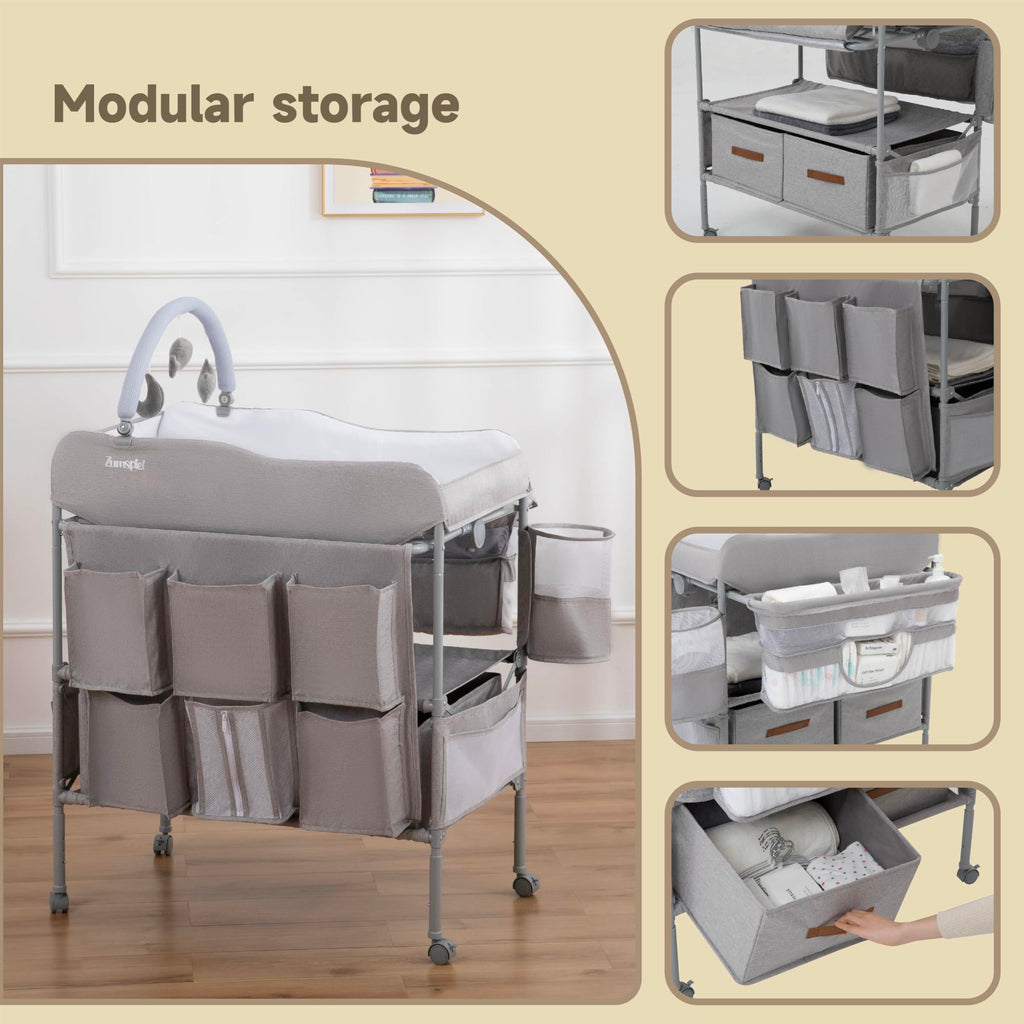 Portable Folding Baby Changing Table with 2 Drawers Z71363