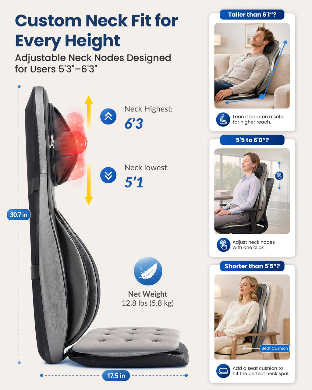 Shiatsu Neck & Back Massager with Heat M3388