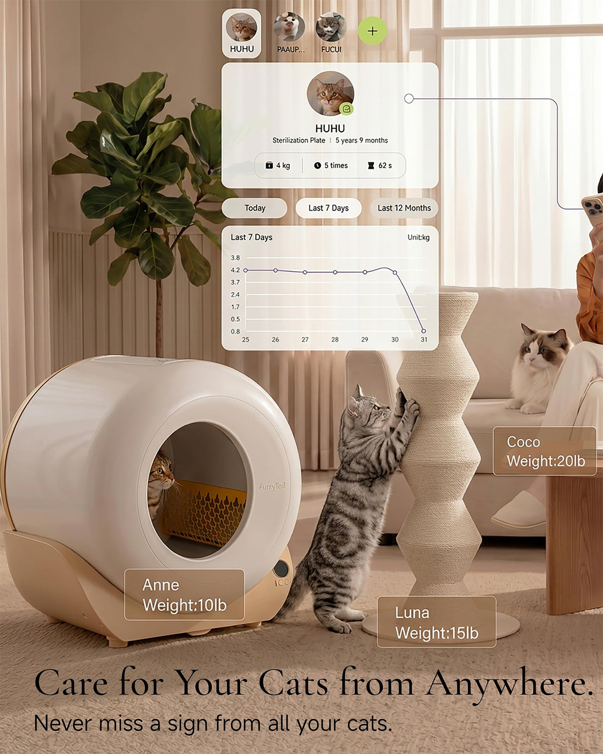 Automatic Self Cleaning Litter Box with Night Light U979