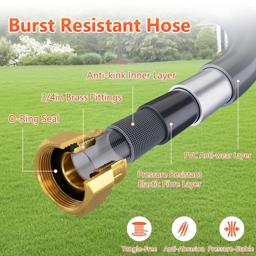 Retractable Garden Hose Reel, 5/8 in x100 ft Heavy Duty Wall Mount A493763