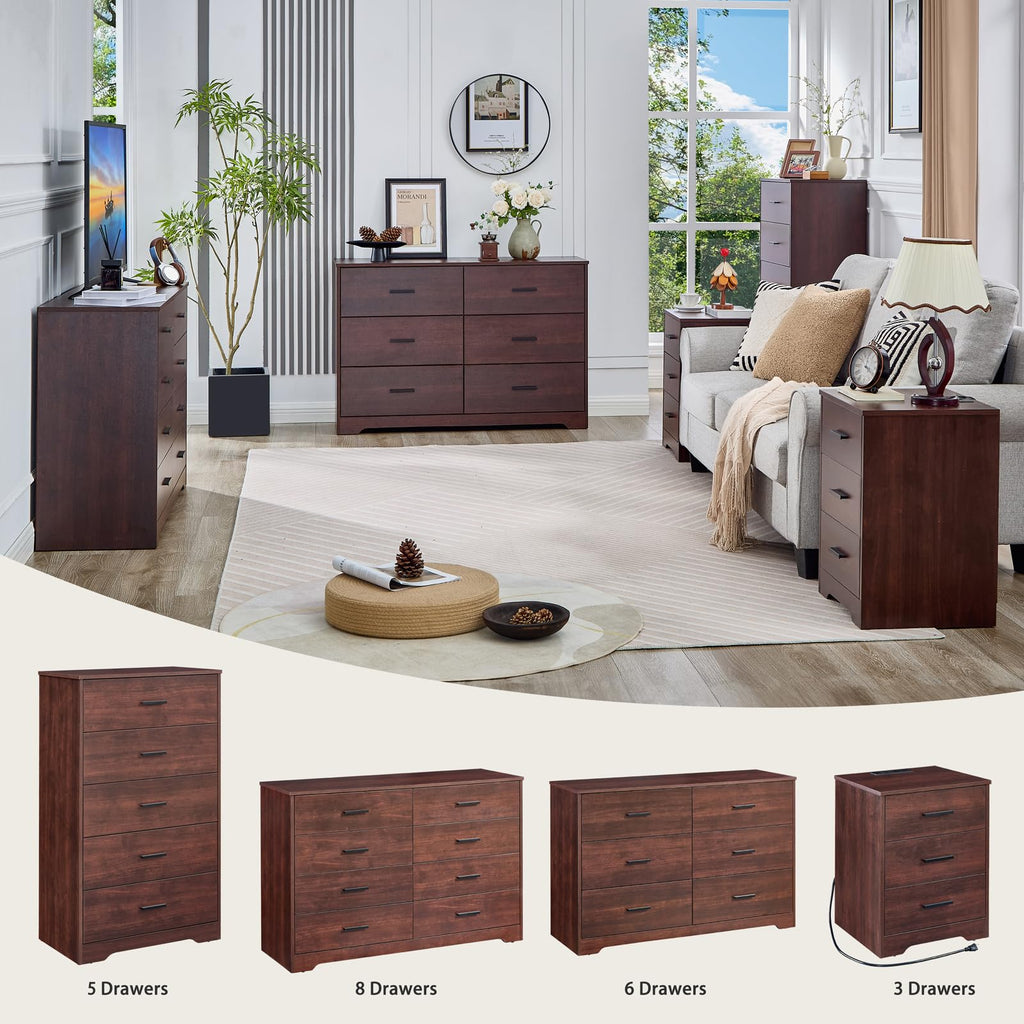 Cherry Wood 3 Drawer Dresser Y54340