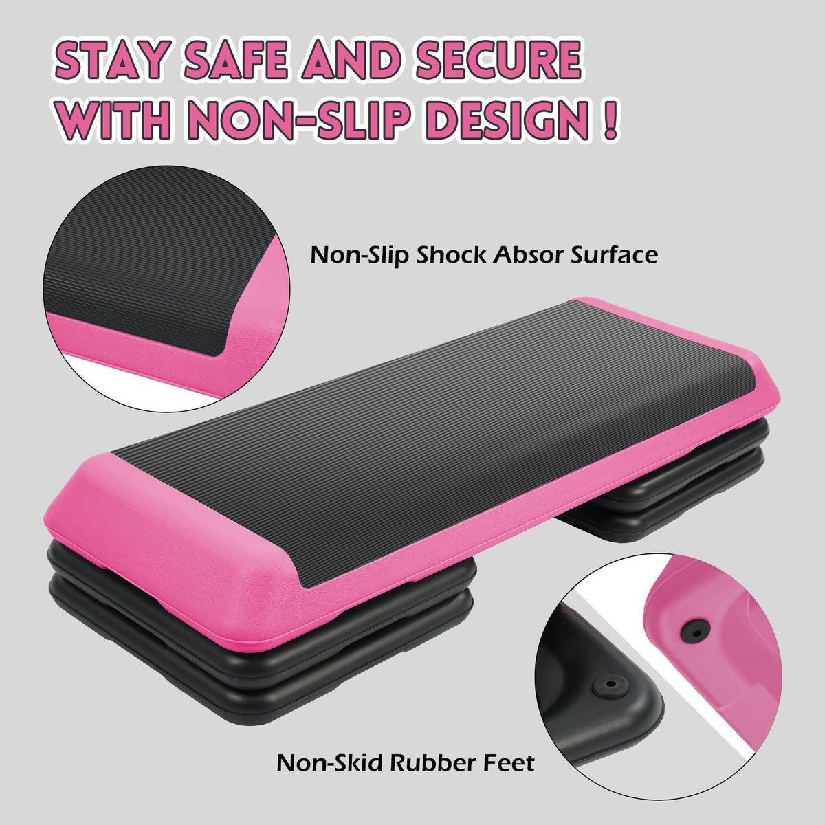 Adjustable Step Aerobic Platform with Risers G31296