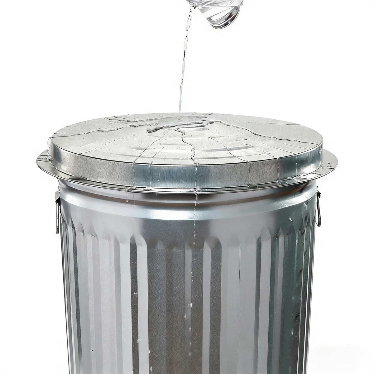 31 Gallon Galvanized Steel Trash Can with Lid U551224