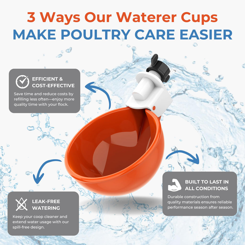 Large Automatic Chicken Waterer Cups 5-Pack U76108