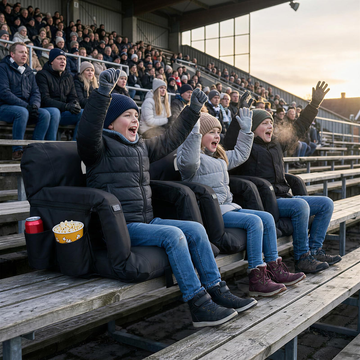 25in Extra Wide Thick Heated Stadium Seats with Back Support T9549