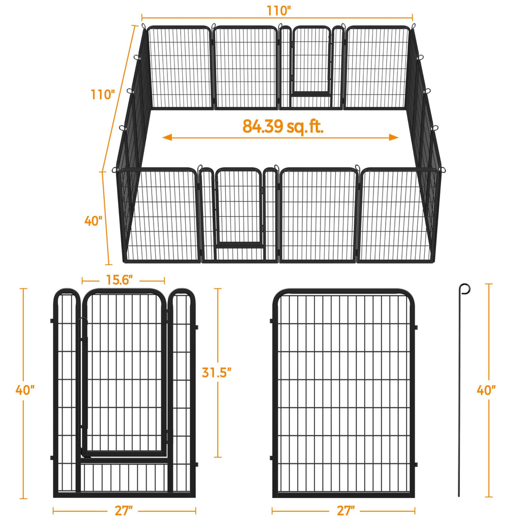 40 Inch 16 Panels Dog Playpen A9709