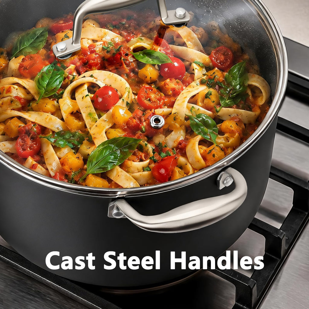 16QT Nonstick Ceramic Stock Pot with Tempered Glass Lid I260584