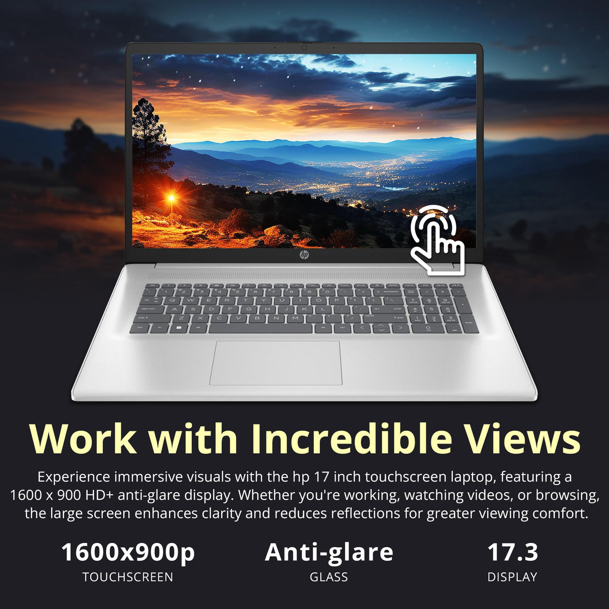 17.3" HD+ Touchscreen Laptop, AMD Ryzen 5, 16GB RAM, 1.5TB Storage, Silver D7477