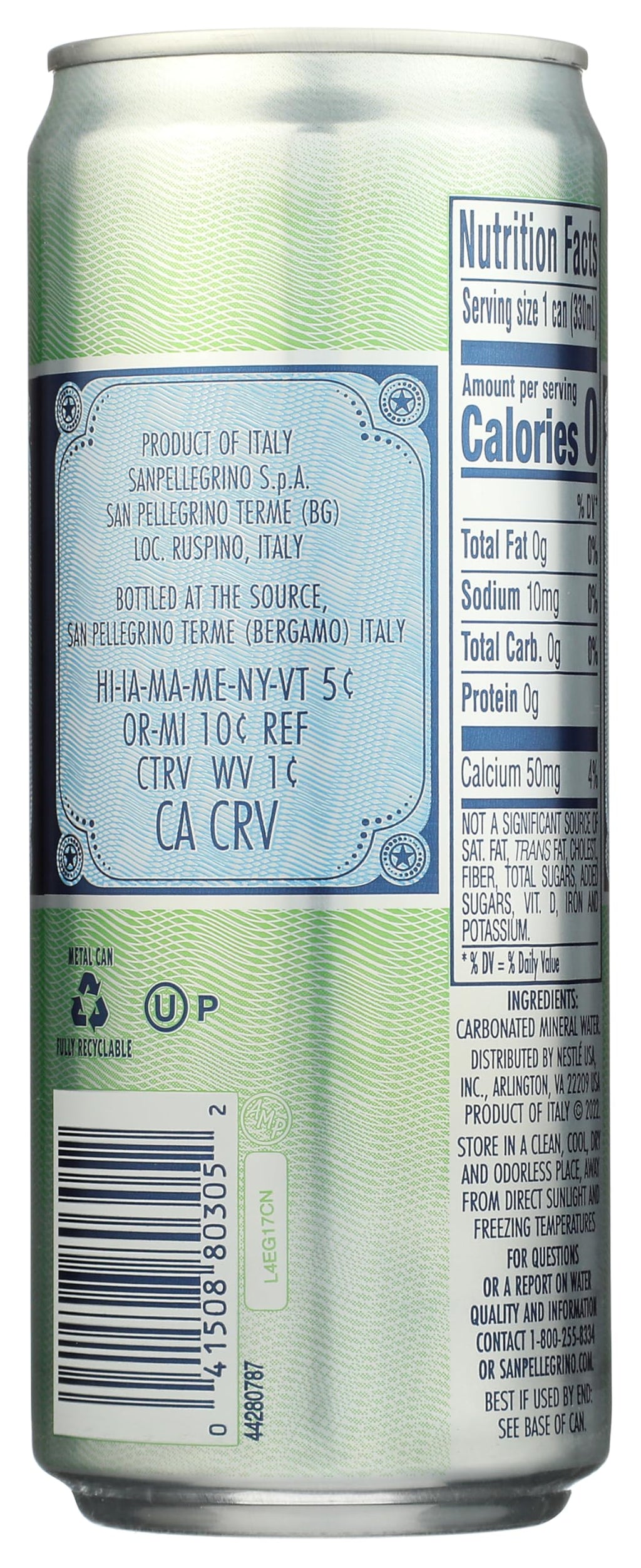 Sparkling Natural Mineral Water 11.15 Fl Oz L9194