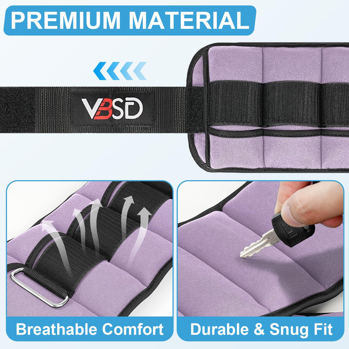 Adjustable Ankle Weights 10lb 1 Pair Lavender H90328