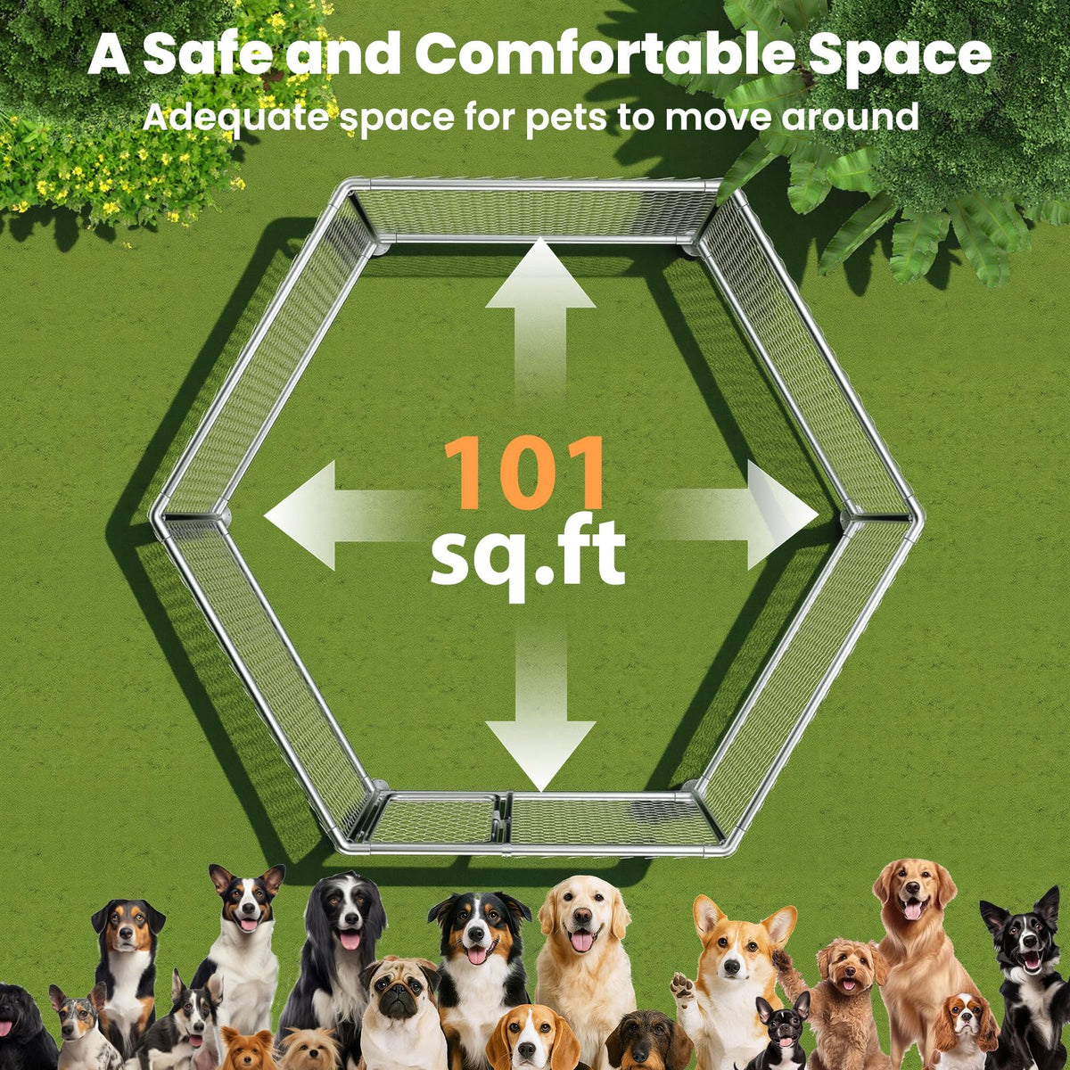 12.5x12.5 ft Outdoor Dog Kennel with Roof M14185