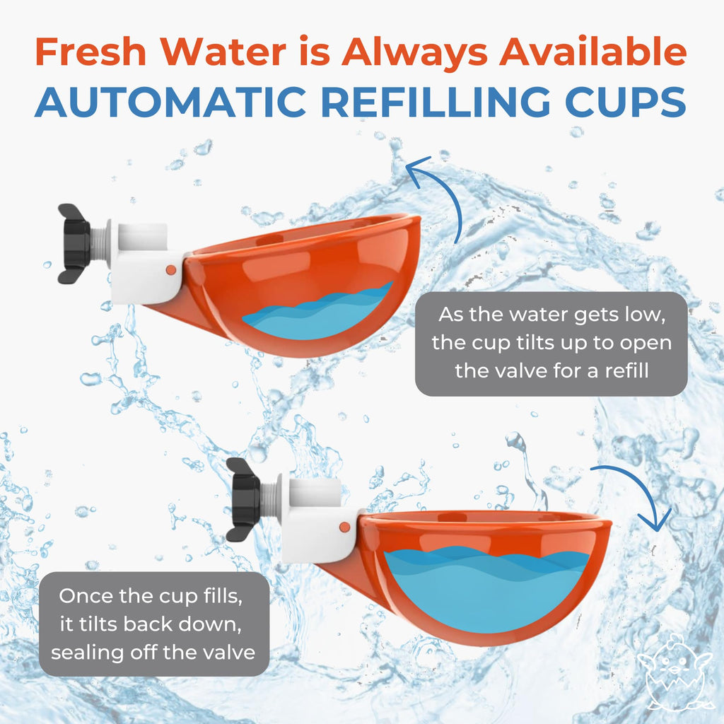 Large Automatic Chicken Waterer Cups 5-Pack U76108