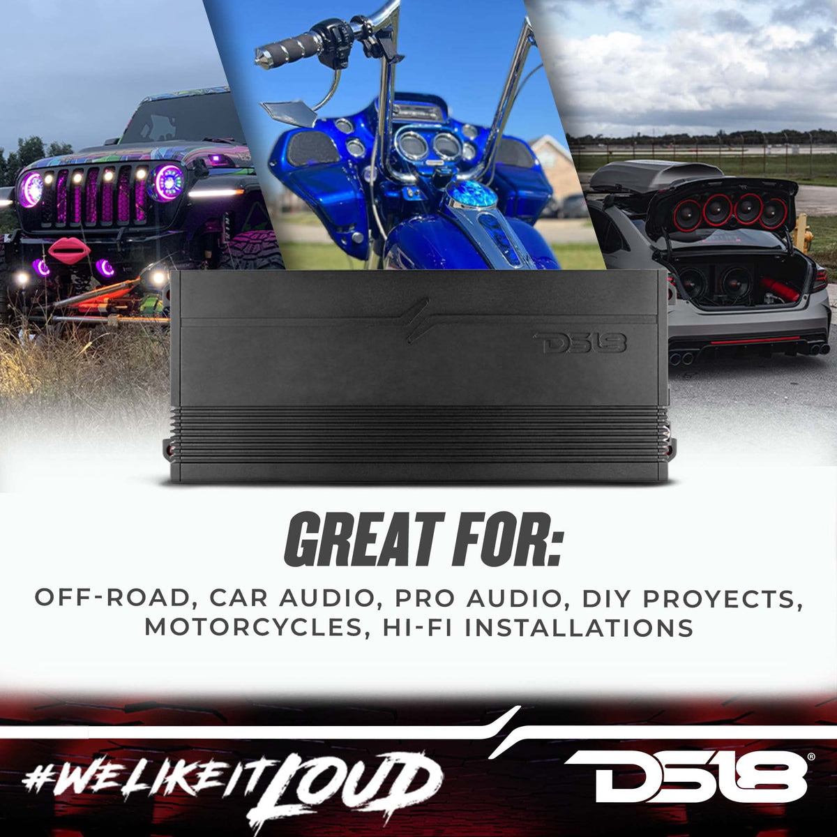 4-Channel Class D Car Audio Amplifier 3600 Watts N86741