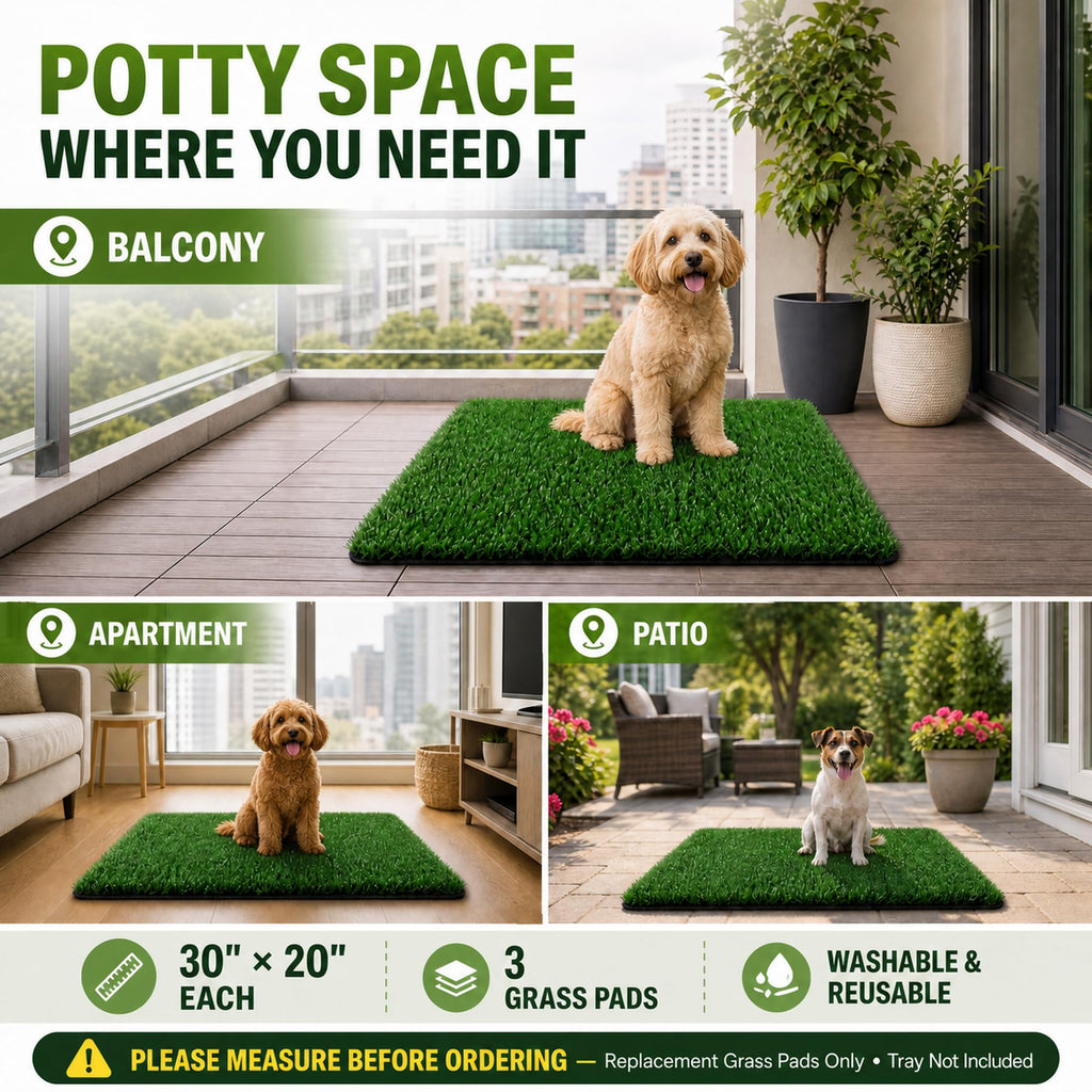 Dog Potty Grass Pads 2 Pack 30 x 20 in Replacement Turf K682