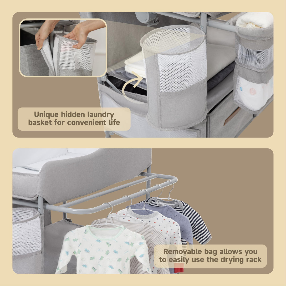 Portable Folding Baby Changing Table with 2 Drawers Z71363