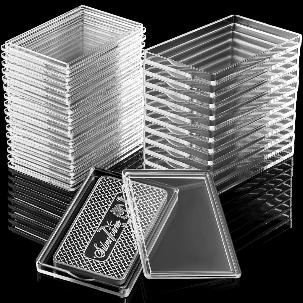 60 Pcs Silver Bar Holder Case O412246