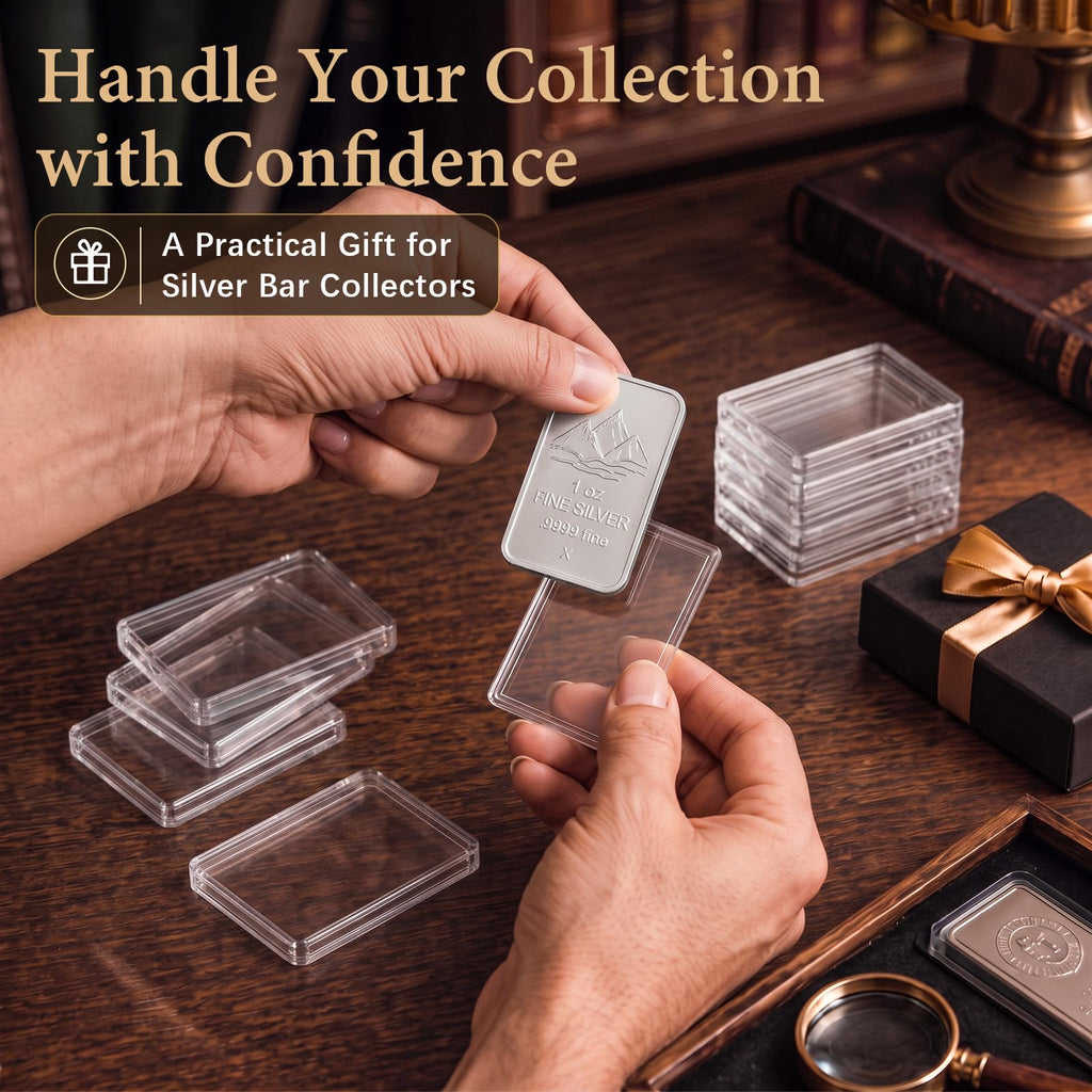 60 Pcs Silver Bar Holder Case O412246