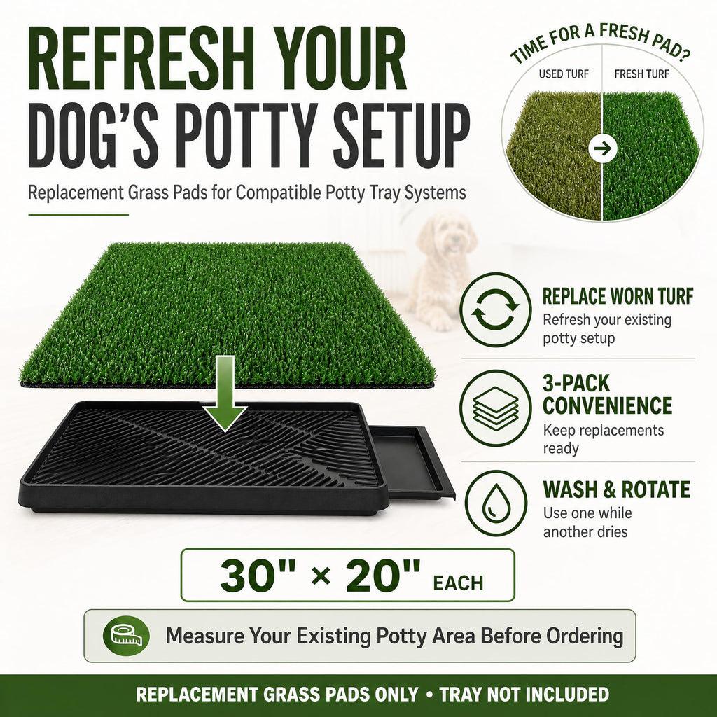 Dog Potty Grass Pads 2 Pack 30 x 20 in Replacement Turf K682
