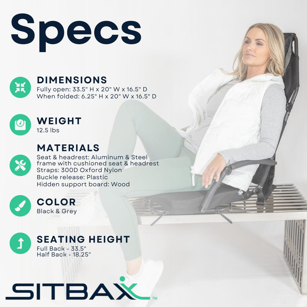 Padded Reclining Stadium Chair with Backpack Straps H248984