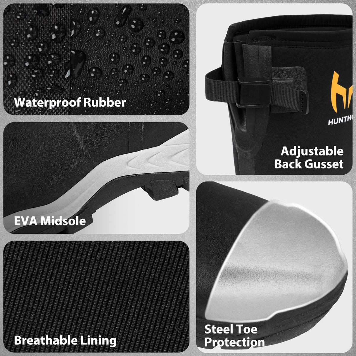 Steel Toe Waterproof Rubber Work Boots H36245