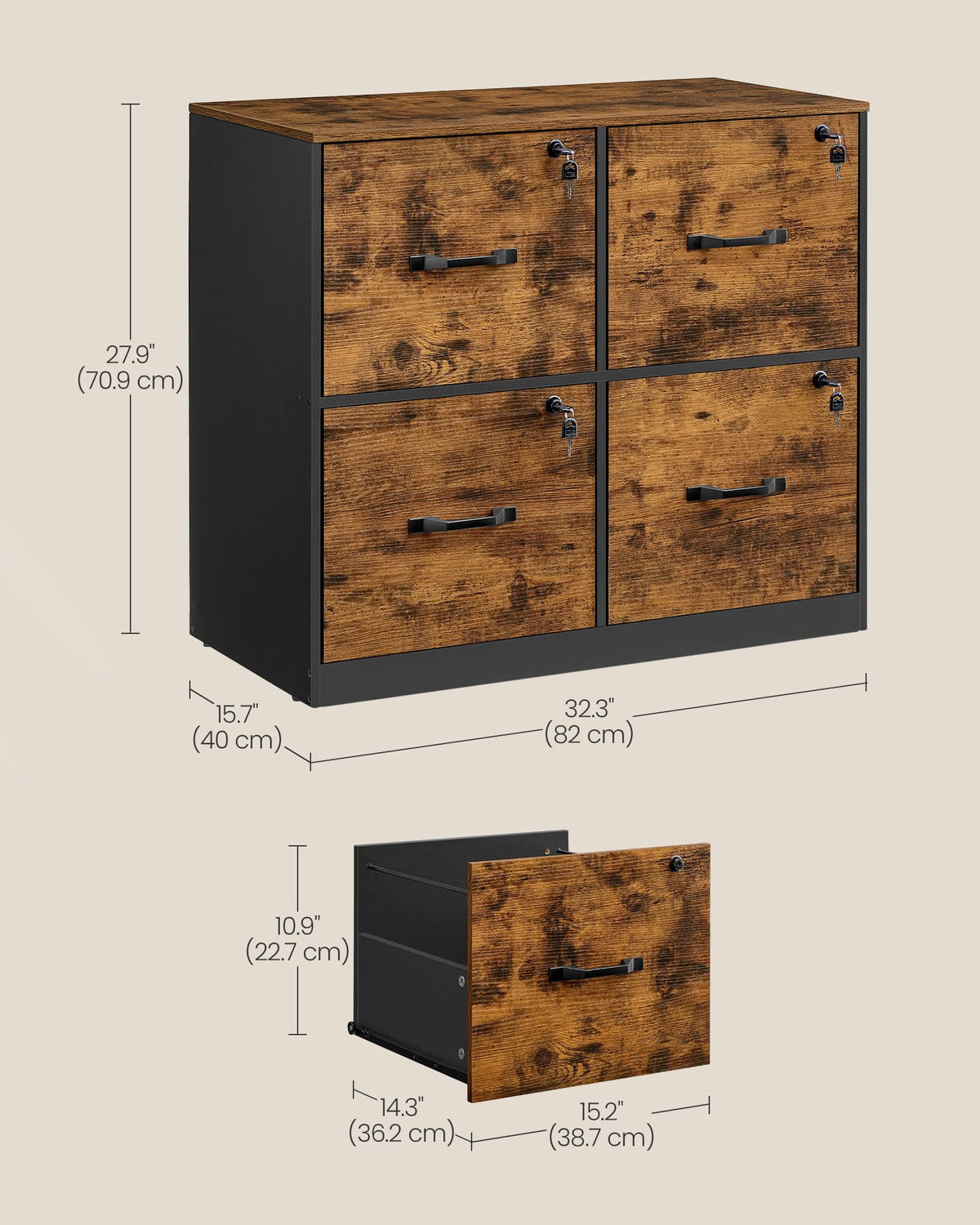 4 Drawer Locking File Cabinet G238545