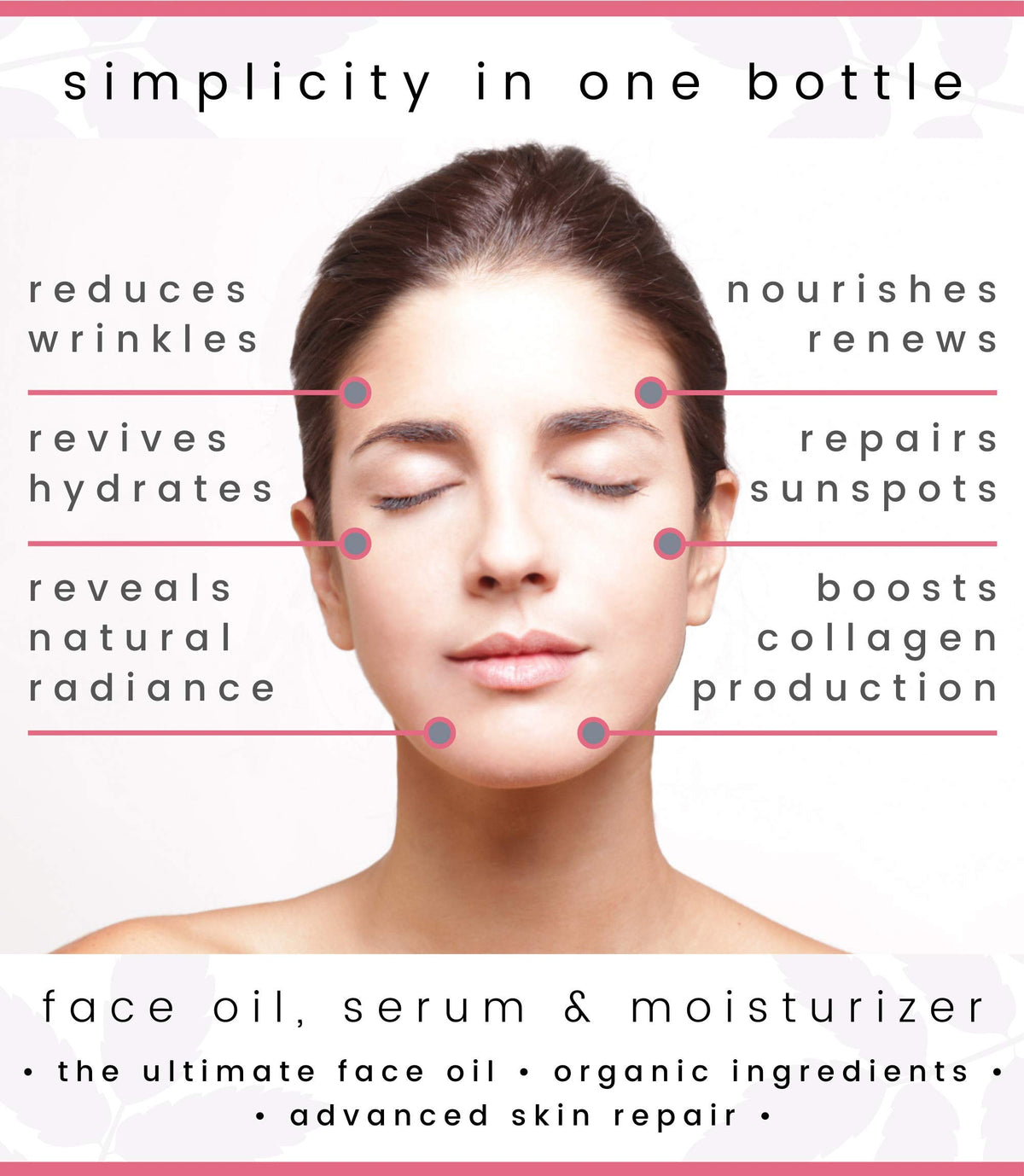 Anti Aging Organic Face Oil Serum with Sea Buckthorn, Argan, Rosehip & CoQ10 U12715