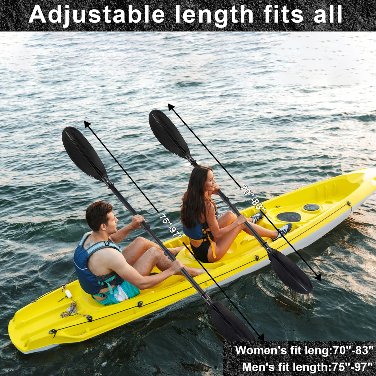 Telescoping Kayak Paddles with Paddle Leash K210