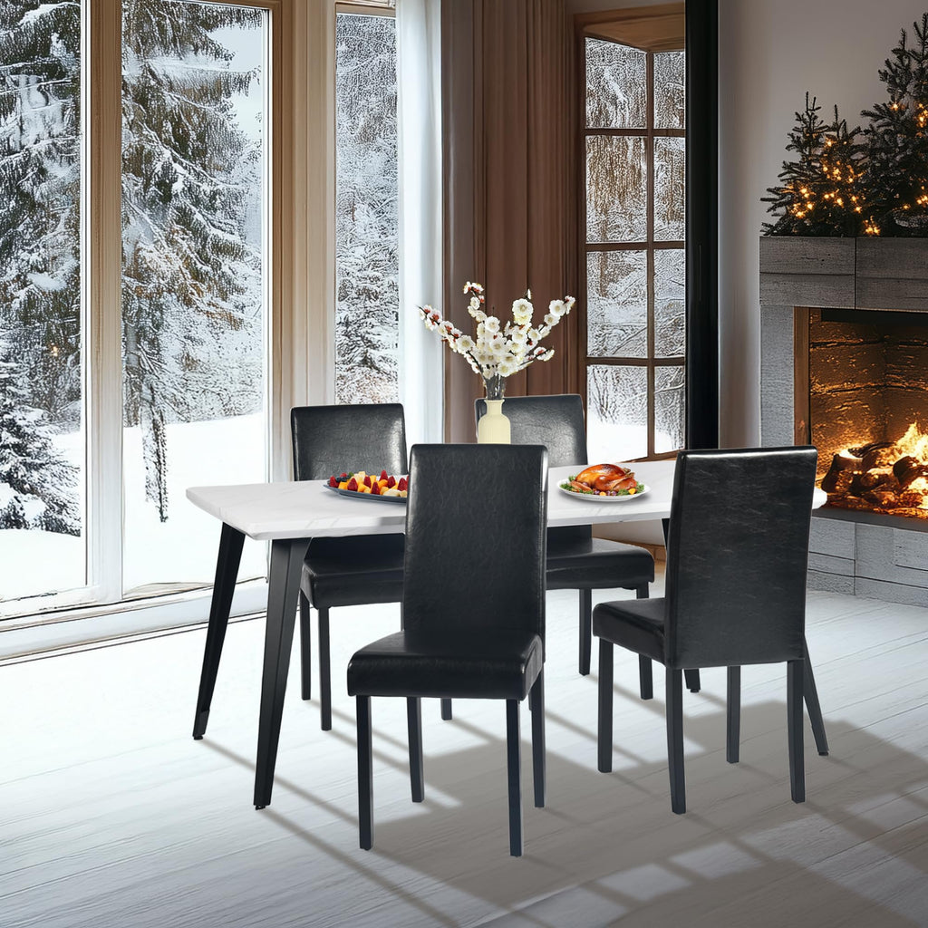 Upholstered PU Leather Dining Chairs Set of 4 S6173