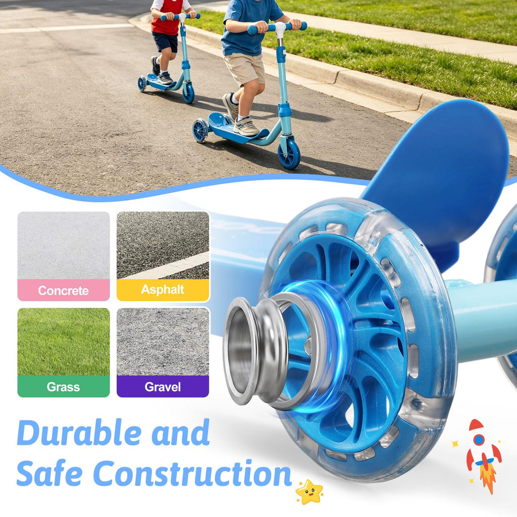 3-Wheel Kids Scooter Ages 2-7 Blue X983995