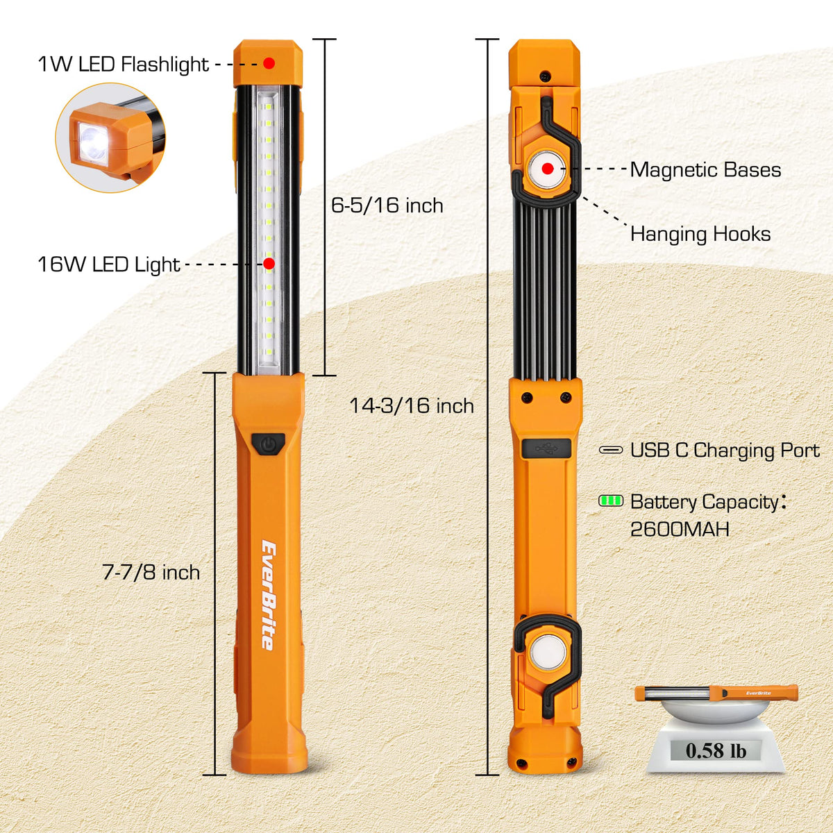 1000LM Rechargeable Magnetic Work Light C32268