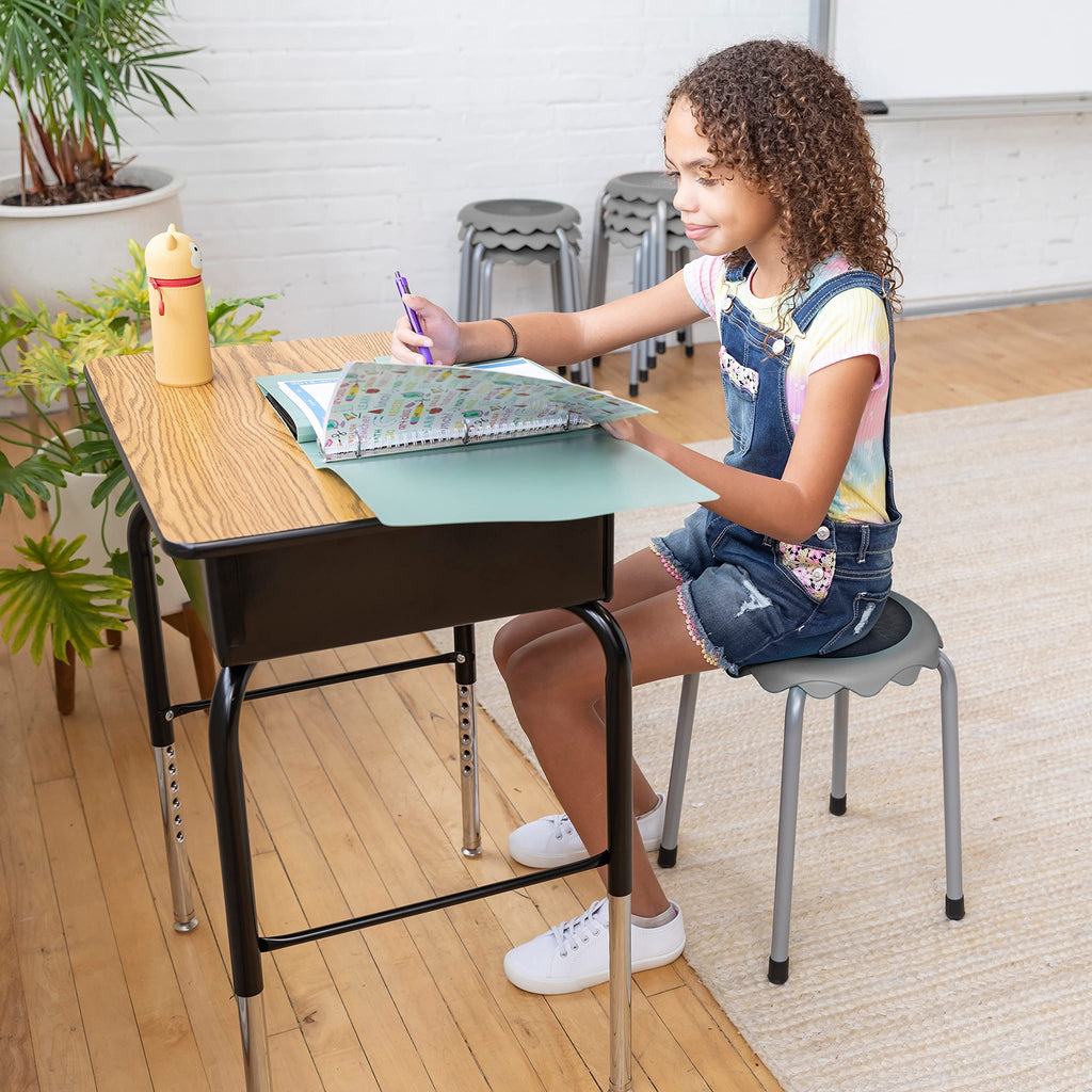 Grey 8-Piece Stackable Stool Seating Set X763838