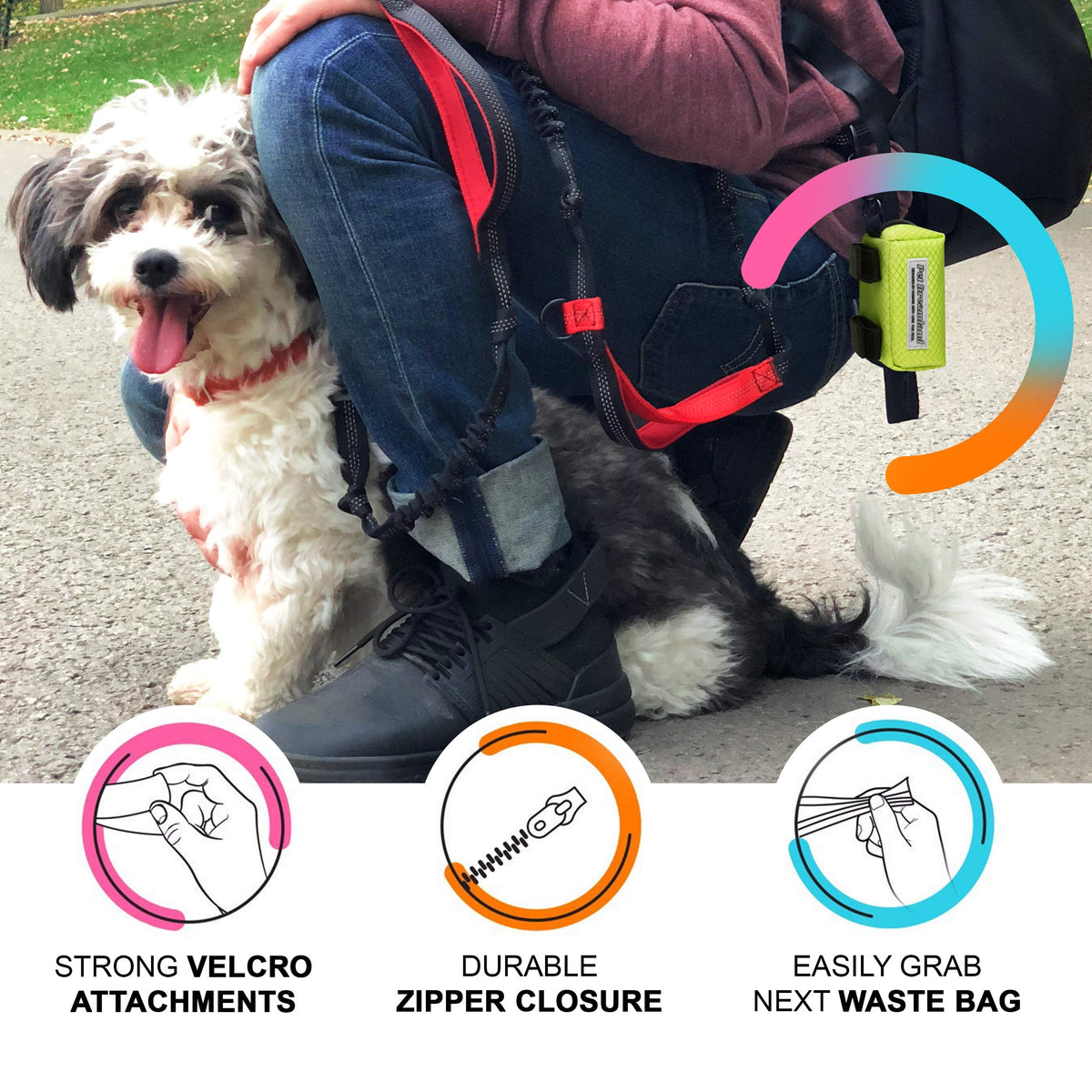 Hands Free Dog Leash for Large Dogs with Poop Bag Dispenser D264
