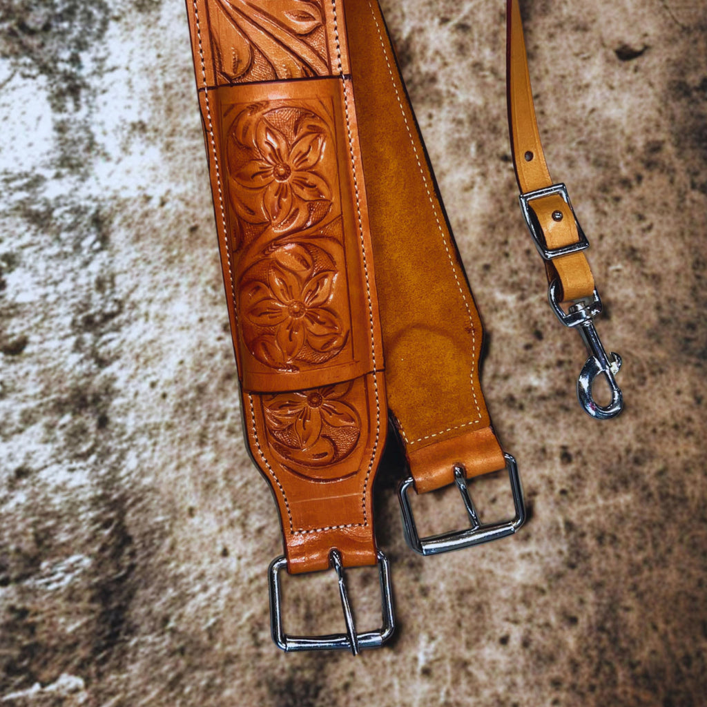 Western Leather Horse Saddle Girth Cinch Belt J378