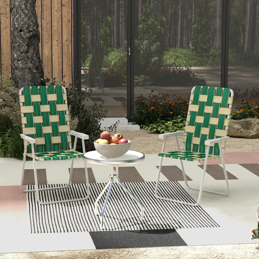 Folding Lawn Chairs Set of 2 with Armrests L3210