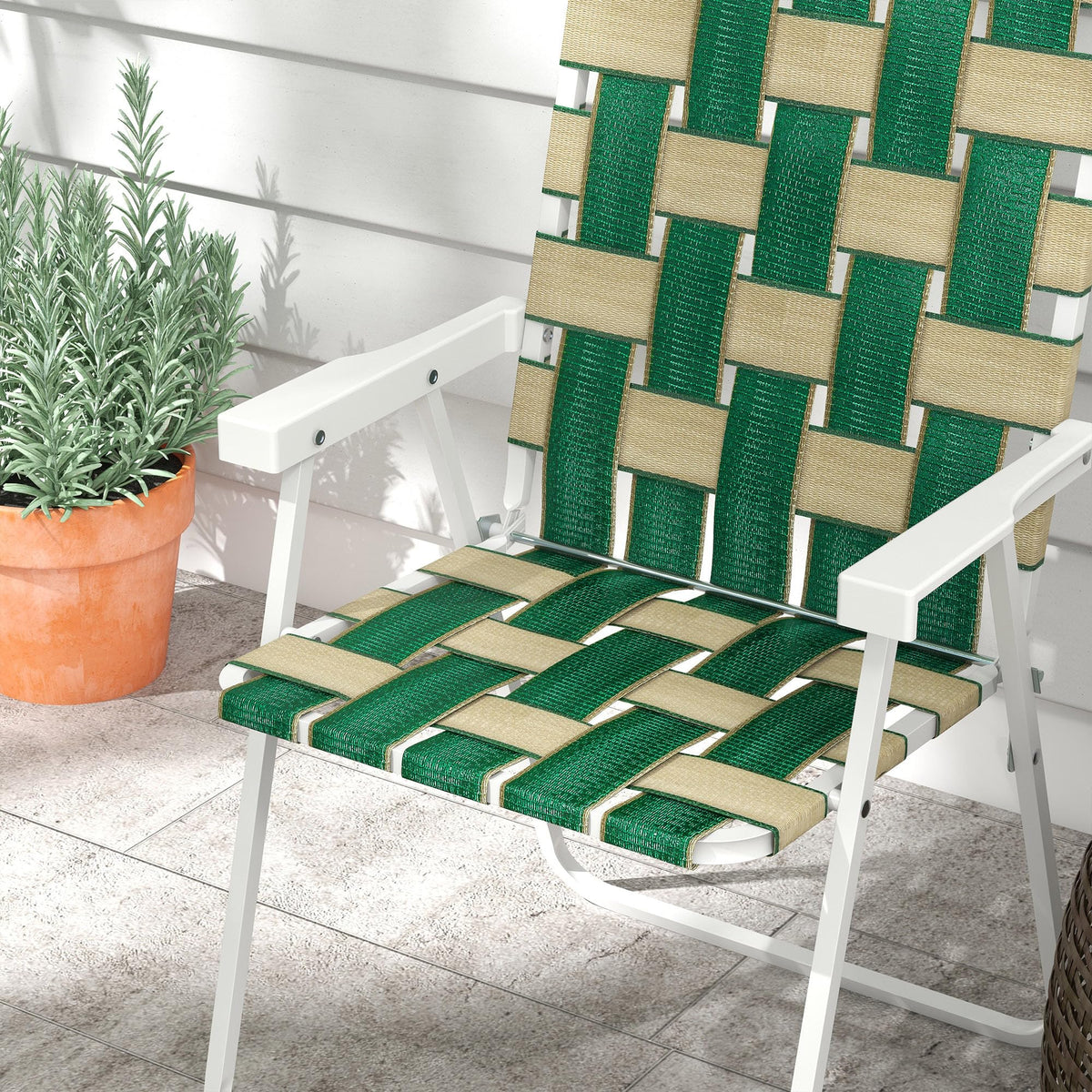 Folding Lawn Chairs Set of 2 with Armrests L3210